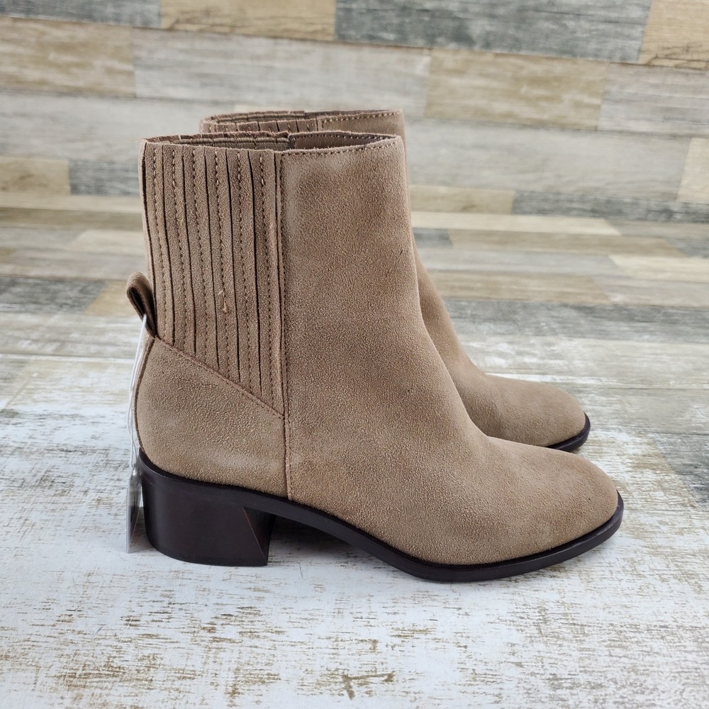 Dolce Vita Linny H20 Womens Chelsea Boot Sz 6 Tan Block Heel Pull On Waterproof